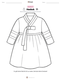 Hanbok druckbare Arbeitsblatt Vorschau