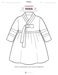 Hanbok printable worksheet preview