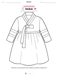 Prabaca lembar kerja cetak Hanbok