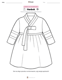 Podgląd drukowalnego arkusza ćwiczeń Hanbok