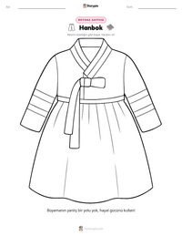Hanbok yazdırılabilir çalışma sayfası önizlemesi