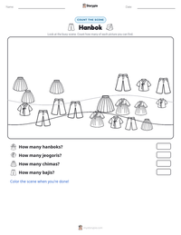 Hanbok printable worksheet preview