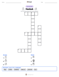Hanbok printable worksheet preview
