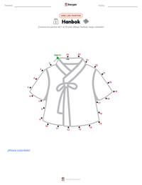 Vista previa de la hoja de trabajo imprimible de Hanbok