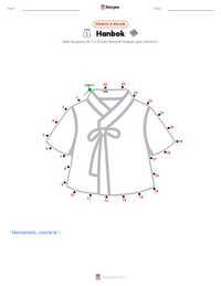 Aperçu de la feuille de travail imprimable Hanbok