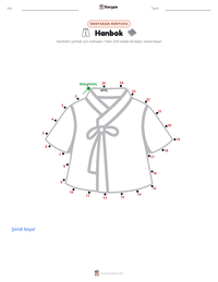 Hanbok yazdırılabilir çalışma sayfası önizlemesi