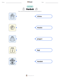 Hanbok printable worksheet preview