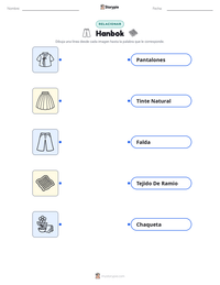 Vista previa de la hoja de trabajo imprimible de Hanbok