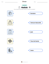 Aperçu de la feuille de travail imprimable Hanbok