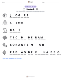 Prévia da folha de atividades imprimível Hanbok