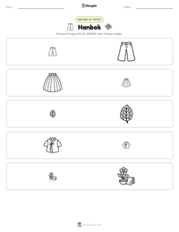 Aperçu de la feuille de travail imprimable Hanbok
