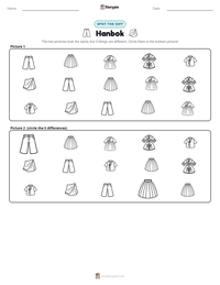 Hanbok printable worksheet preview