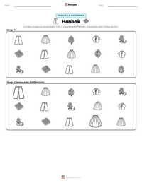 Aperçu de la feuille de travail imprimable Hanbok