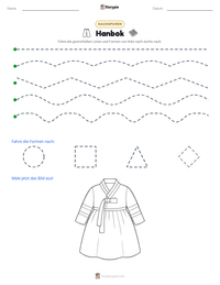 Hanbok druckbare Arbeitsblatt Vorschau