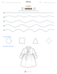 Hanbok printable worksheet preview