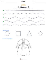 Vista previa de la hoja de trabajo imprimible de Hanbok