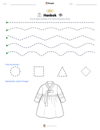 Aperçu de la feuille de travail imprimable Hanbok