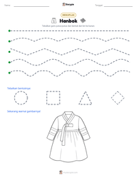 Prabaca lembar kerja cetak Hanbok