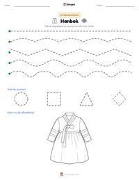 Hanbok afdrukbare werkblad voorbeeld