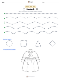 Podgląd drukowalnego arkusza ćwiczeń Hanbok