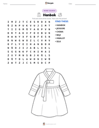 Hanbok printable worksheet preview