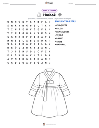 Vista previa de la hoja de trabajo imprimible de Hanbok