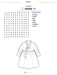 Prabaca lembar kerja cetak Hanbok