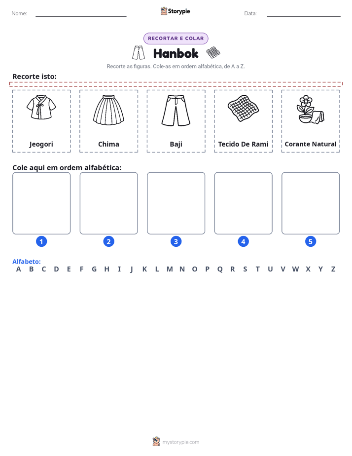 Recortar & Colar Alfabeto