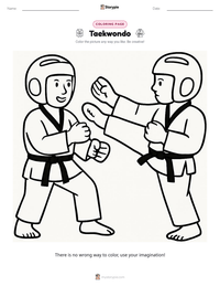 Taekwondo printable worksheet preview