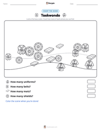 Taekwondo printable worksheet preview