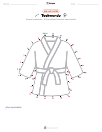 Vista previa de la hoja de trabajo imprimible de Taekwondo