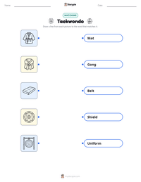 Taekwondo printable worksheet preview