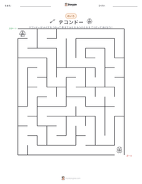 テコンドー の印刷可能ワークシートプレビュー