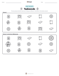 Taekwondo printable worksheet preview