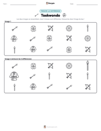 Aperçu de la feuille de travail imprimable Taekwondo