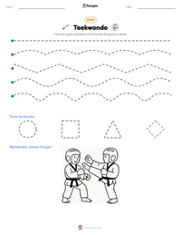 Aperçu de la feuille de travail imprimable Taekwondo