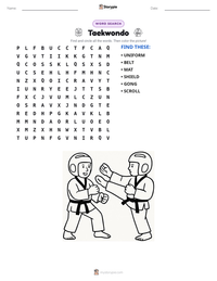Taekwondo printable worksheet preview