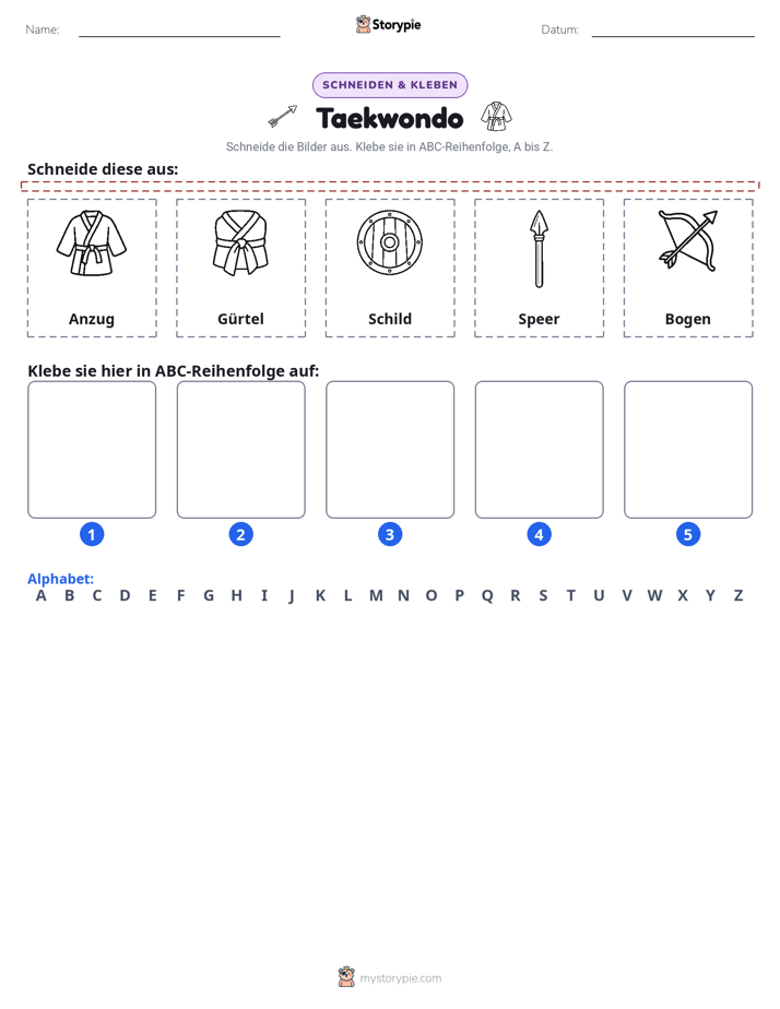 Schneiden & Einfügen Alphabet