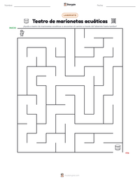 Vista previa de la hoja de trabajo imprimible de Teatro de marionetas acuáticas