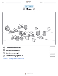 Aperçu de la feuille de travail imprimable Khon
