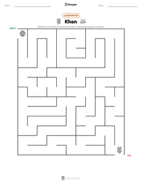 Aperçu de la feuille de travail imprimable Khon