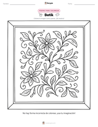 Vista previa de la hoja de trabajo imprimible de Batik