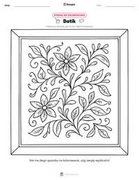 Podgląd drukowalnego arkusza ćwiczeń Batik