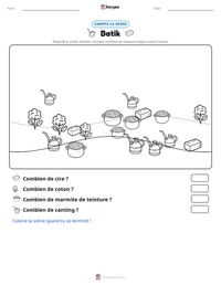 Aperçu de la feuille de travail imprimable Batik