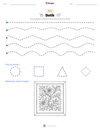 Aperçu de la feuille de travail imprimable Batik