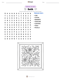 Aperçu de la feuille de travail imprimable Batik