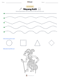 Wayang Kulit druckbare Arbeitsblatt Vorschau