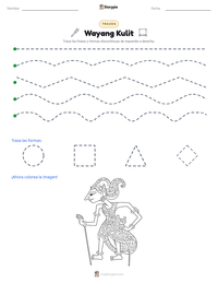 Vista previa de la hoja de trabajo imprimible de Wayang Kulit