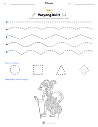 Aperçu de la feuille de travail imprimable Wayang Kulit