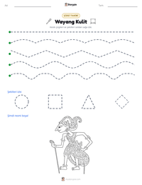 Wayang Kulit yazdırılabilir çalışma sayfası önizlemesi